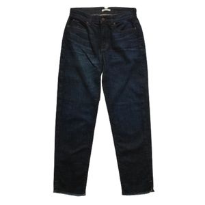 Eileen Fisher Raw Hem Straight Leg Jeans Denim Womens 2 Blue Dark Wash Organic